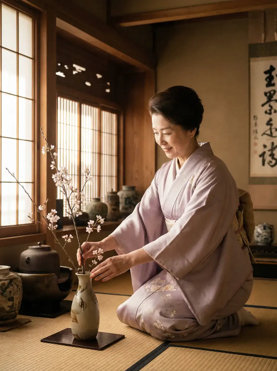 一位优雅的 希岛爱理 - 希岛爱理官方入口 | 全网最全希岛爱理分享平台 在和室中插花